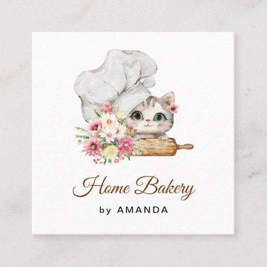Chef Kitten Thank you Vierkante Visitekaartje (Voorkant)