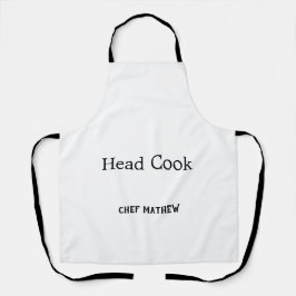 Chef knap en kan eenvoudig modern koken schort