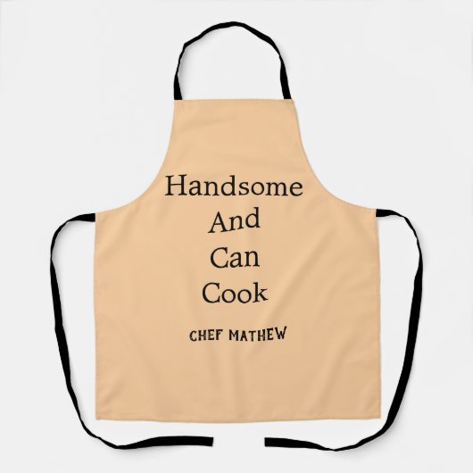 Chef knap en kan eenvoudig modern koken schort (Voorkant)