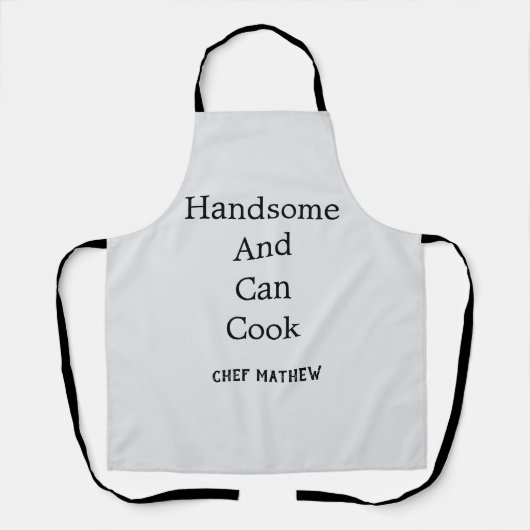 Chef knap en kan eenvoudig modern koken schort (Voorkant)