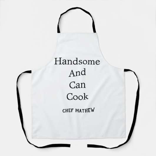 Chef knap en kan eenvoudig modern koken schort (Voorkant)