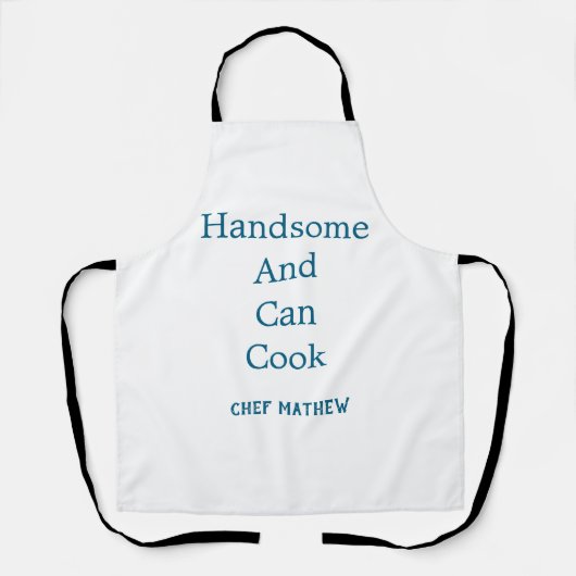 Chef knap en kan eenvoudig modern koken schort (Voorkant)