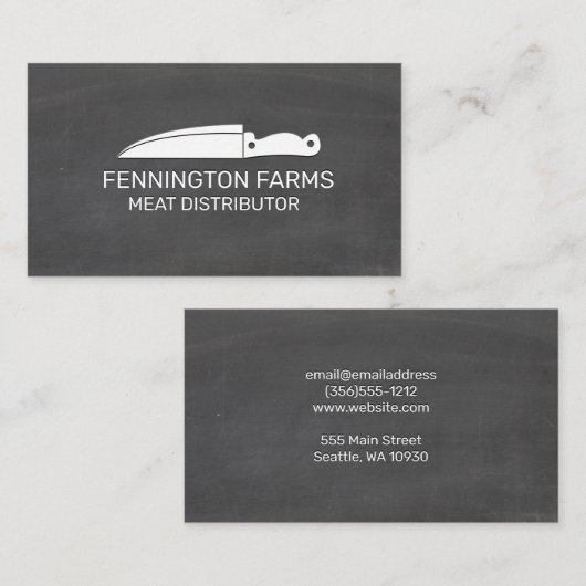Chef Knife | Achtergrond karton Visitekaartje (Voorkant / Achterkant)
