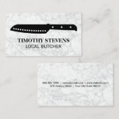 Chef Knife | Achtergrond witte marmer Visitekaartje (Voorkant / Achterkant)