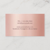 Chef Knife catering restaurant Modern Roos Gold Visitekaartje (Achterkant)