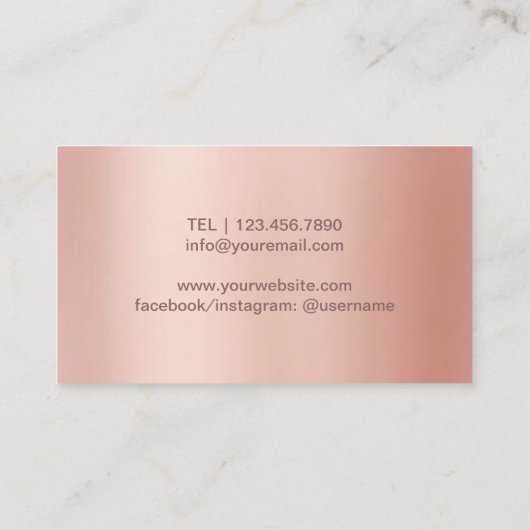 Chef Knife catering restaurant Modern Roos Gold Visitekaartje (Achterkant)