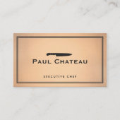 Chef Knife Catering Restaurantkoper Visitekaartje (Voorkant)