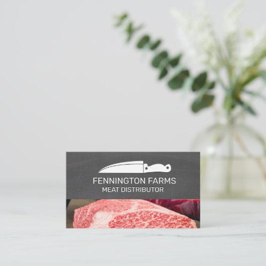 Chef Knife | Chalkboard | Steenvlees Visitekaartje (Staand voorkant)