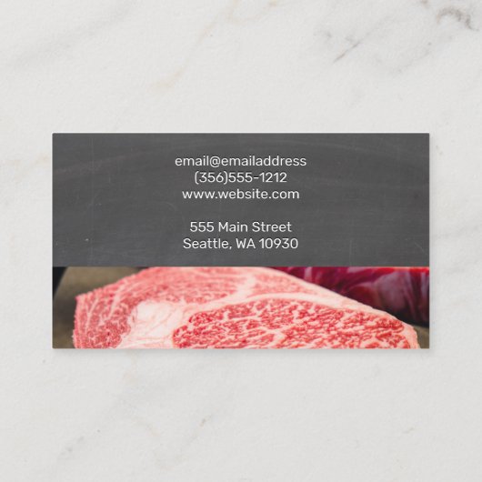 Chef Knife | Chalkboard | Steenvlees Visitekaartje (Achterkant)