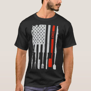 Chef Knife Cook Culinaire 4 juli Amerikaanse helft T-shirt