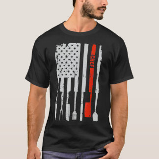 Chef Knife Cook Culinaire 4 juli Amerikaanse helft T-shirt