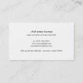 Chef Knife Culinaire Klasse Visitekaartje (Achterkant)
