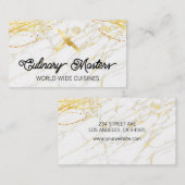 Chef Knife en Whisk | Goudmarmer Visitekaartje (Voorkant / Achterkant)