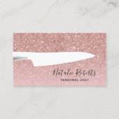 Chef Knife Modern Blush Roos Gold Glitter Visitekaartje (Voorkant)