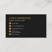 Chef Knife Personal Chef Catering Gold Black Visitekaartje (Achterkant)