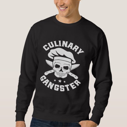 Chef Knife Skull Gangster Culinaire Gangster Trui (Voorkant)