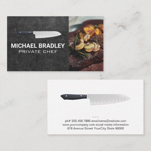 Chef Knife | Steak Visitekaartje (Voorkant / Achterkant)