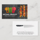 Chef Knife | Voedsel op de Grill | Chef-Pet Visitekaartje (Voorkant / Achterkant)