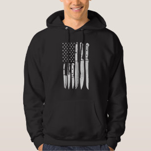 Chef Knives Cooking Util Cooking Us Flag J Hoodie