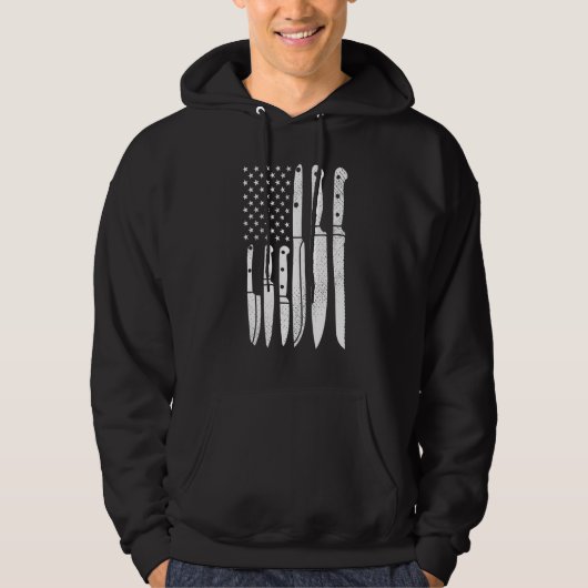 Chef Knives Cooking Util Cooking Us Flag J Hoodie (Voorkant)
