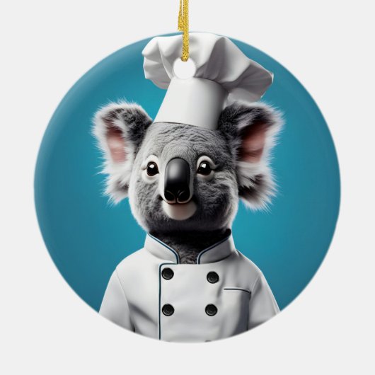Chef Koala Keramisch Ornament (Achterkant)