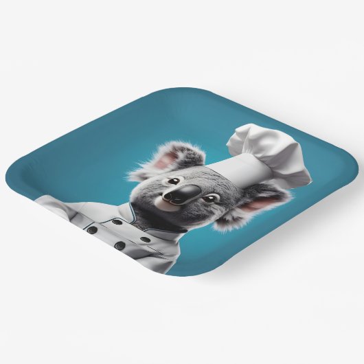 Chef Koala Papieren Bordje (Gebogen)