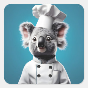 Chef Koala Vierkante Sticker