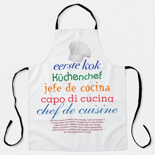 chef-koepel schort (Voorkant)