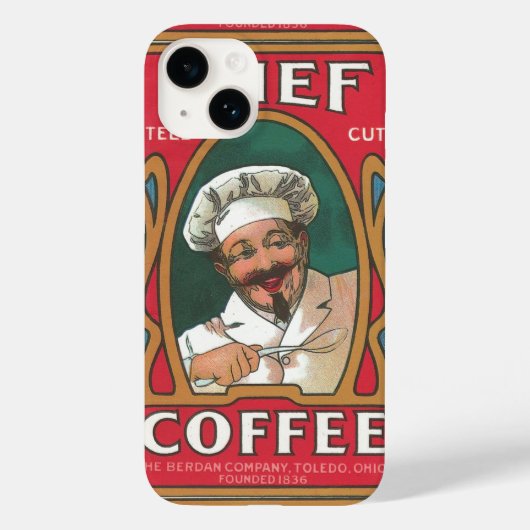 Chef koffie art nouveau elegant rood Case-Mate iPhone case (Achterkant)