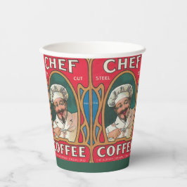 Chef koffie art nouveau elegant rood papieren bekers