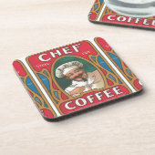 Chef koffie  art nouveau rood blauw groen bier onderzetter (Linkerzijde)