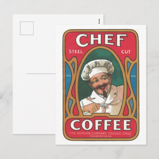 Chef-koffie - hoofdkeuken feestdagenkaart (Voorkant / Achterkant)