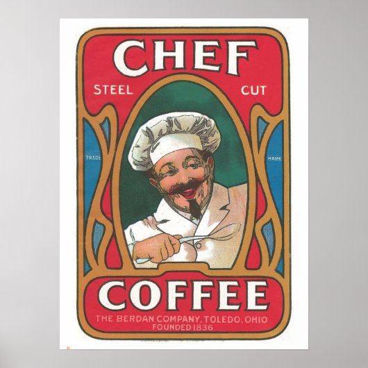 Chef-koffie - hoofdkeuken poster (Voorkant)