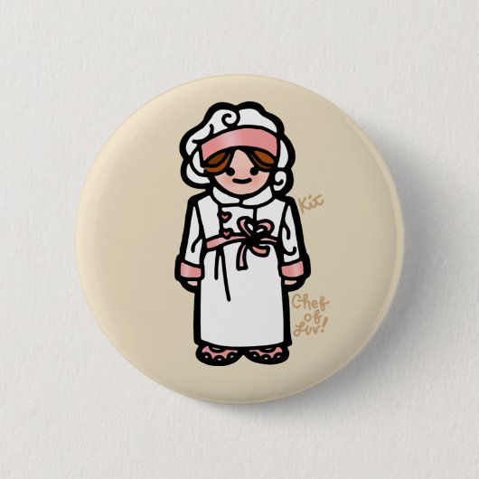 chef-kok-badge. ronde button 5,7 cm (Voorkant)