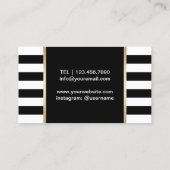 Chef-kok Bakkerij Catering Moderne zwart-wit strep Visitekaartje (Achterkant)