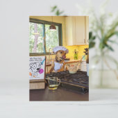 Chef-kok boek Grappige Hond Fotokaart Bedankkaart (Staand voorkant)