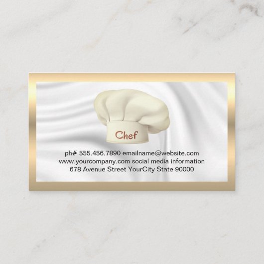 chef-kok | Culinair Pet Metallic Business Visitekaartje (Achterkant)