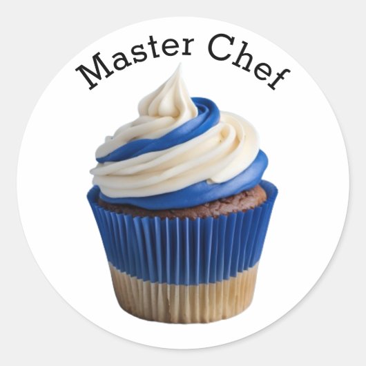 chef-kok Cupcake Ronde Sticker (Voorkant)