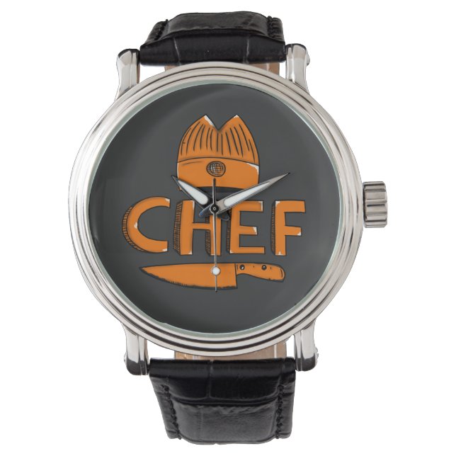 Chef-kok design e-watch horloge (Voorkant)