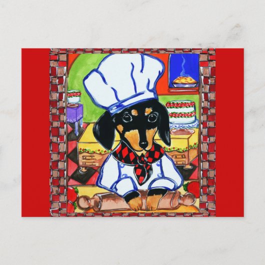 Chef-kok Doxie Briefkaart (Voorkant)