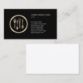 Chef-kok Faux Gold kookgerei Visitekaartje (Voorkant / Achterkant)