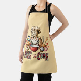 Chef-kok Gnome Leopard Print Kiss The Cook Schort