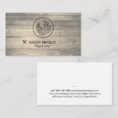 chef-kok | Hout en iconen Visitekaartje (Voorkant / Achterkant)