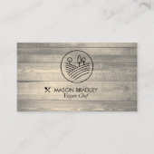 chef-kok | Hout en iconen Visitekaartje (Voorkant)