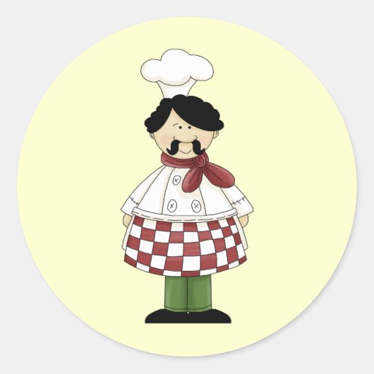 Chef-kok I Ronde Sticker (Voorkant)