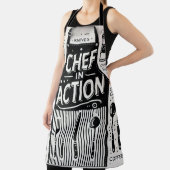 Chef-kok in actie Schort: Bold zwart en witte keuk Schort (Insitu)