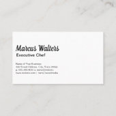 Chef-kok in kokende kleding Logo Visitekaartje (Achterkant)