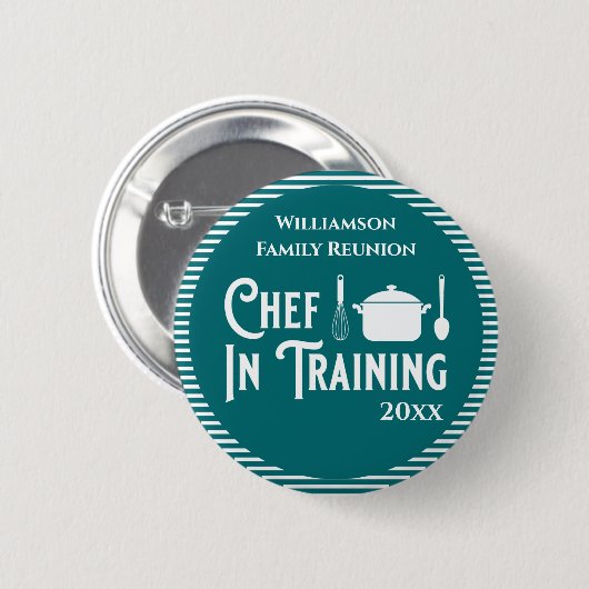 Chef-kok in opleiding Gezinshereniging Ronde Button 5,7 Cm (Voorkant /achterkant)