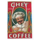Chef-kok koffie art nouveau rood blauw wit  medium cadeauzakje (Voorkant)