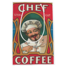 Chef-kok koffie art nouveau rood blauw wit 